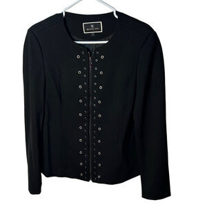 Melanie Lyne Women’s Black Career Blazer Size 6  Grommet Professional Jacket